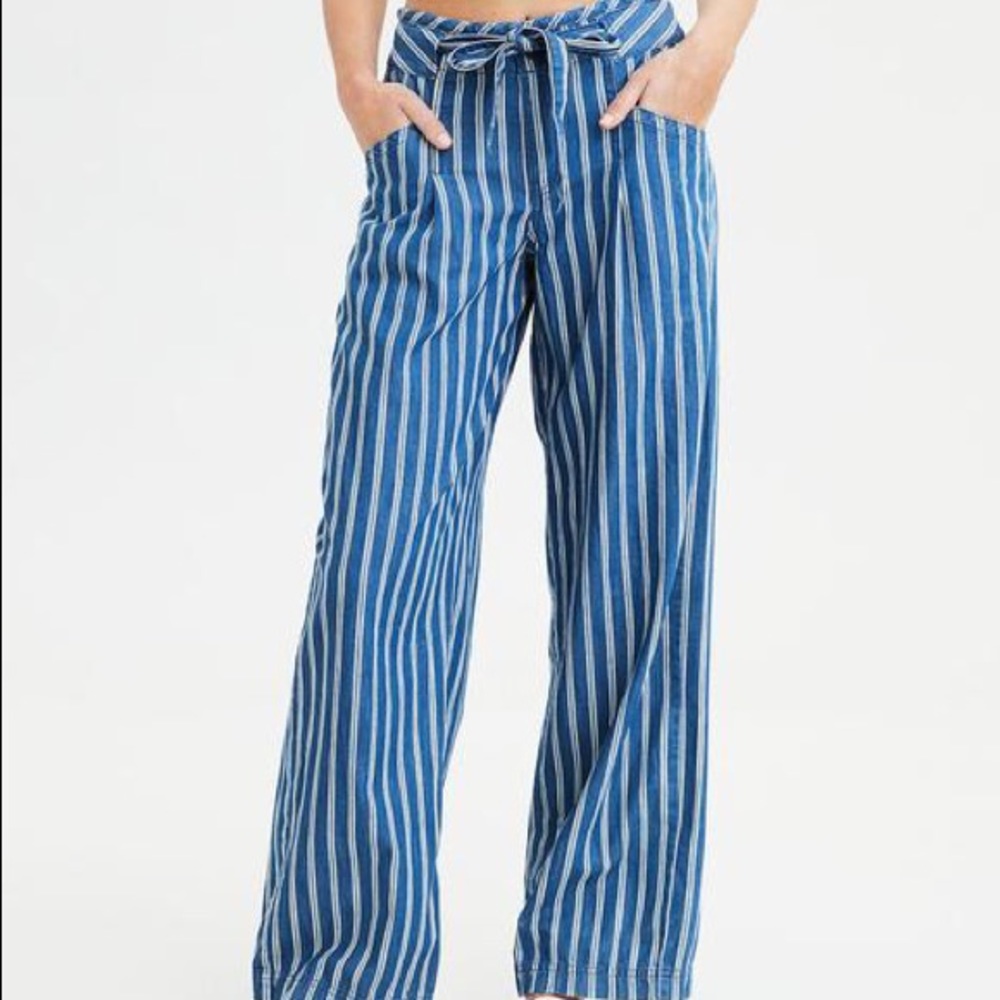 American Eagle Striped Palazzo Pants